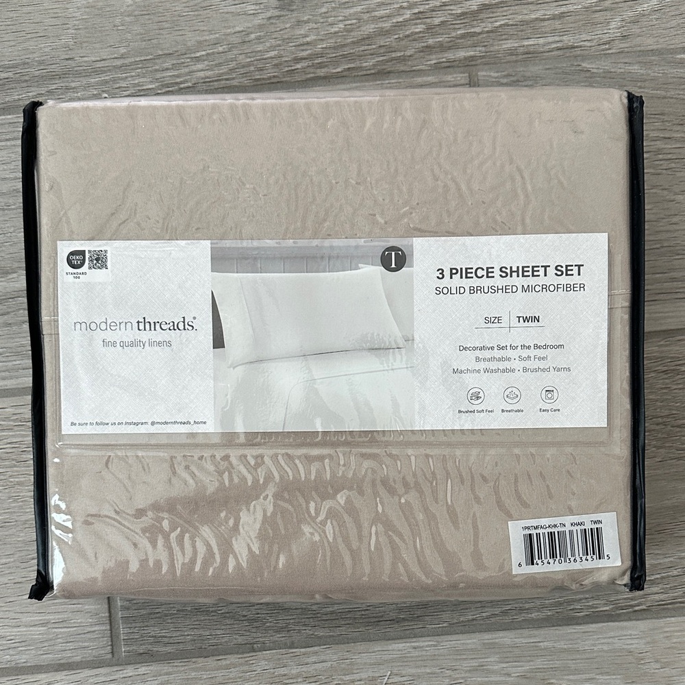Twin 3 Piece Sheet Set in Tan